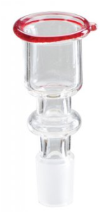 Bongkopf Zylinderform, Glas, 14,5er Schliff, Rot