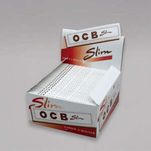 OCB King Size Slim White Longpaper, Box à 50 Heftchen