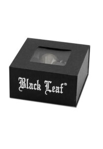 Black Leaf Glaskunstkopf, Wirbel schwarz/weiß, NS 14 (14,5)