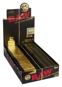 RAW Classic Black 1 1/4 Paper, Box à 24 Hefte