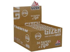 GIZEH Pure King Size Slim Longpaper inkl. Tips, Box à 25 Heftchen