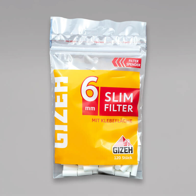Gizeh Gelb Slim Aktivkohle Filter 6mm
