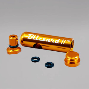 BLIZZARD II, Dosierer aus Aluminium, 5,3 cm, Orange/Gold