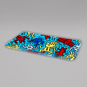 K. Haring Rolling Tray, Glas, Blau, 30 x 17 cm
