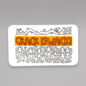 K. Haring Rolling Tray, Glas, Crack is Wack, 30 x 17 cm