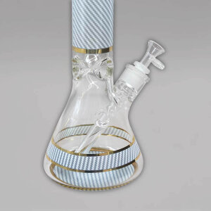Blaze Glass Eisbong, Streifen, 35 cm, 18,8er/14,5er Schliff, verschiedene Farben