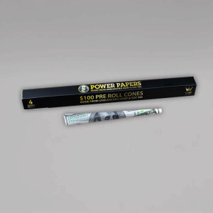 Power Papers, 100 DOLLAR, King Size Cones, 110 mm, 4 Stück