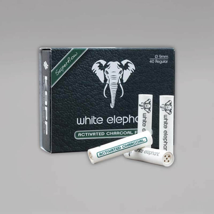 6 mm 45 Stück Zigarettenfilter " White Elefant " Aktiv-Kohle-Filter 