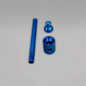 Sieblose Alu-Pfeife, 10,5 cm, Blau, schraubbar