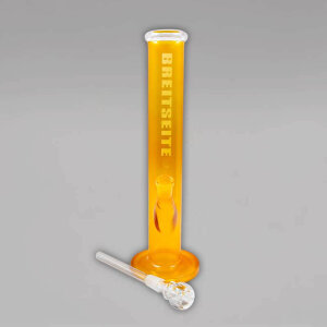 Breitseite Zylinderbong aus Glas, gelb, 35,5 cm, 18,8er