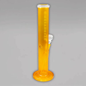 Breitseite Zylinderbong aus Glas, gelb, 35,5 cm, 18,8er
