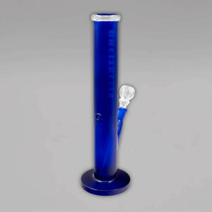 Breitseite Zylinderbong aus Glas, 35,5 cm, 18,8er, dunkelblau