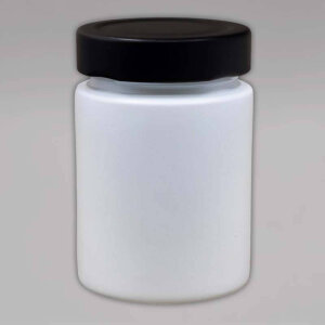 Schraubglas, 192 ml, Weiß / schwarz