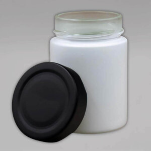 Schraubglas, 192 ml, Weiß / schwarz