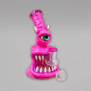 Monster Perkolator Glasbong, pink, 16 cm, 14,5er