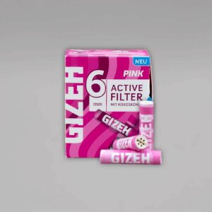 GIZEH Pink Active Filter Slim, 6 mm, 34 Filter