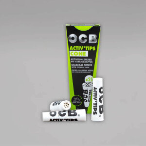 OCB Activ Tips Cone, konische Filter, 25 Aktivkohlefilter