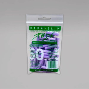 PURIZE Aktivkohlefilter, XTRA Slim, Lilac, 5,9 mm, 50 Stück