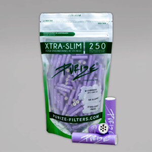 PURIZE Aktivkohlefilter, XTRA Slim, Lilac, 5,9 mm, 250 Stück