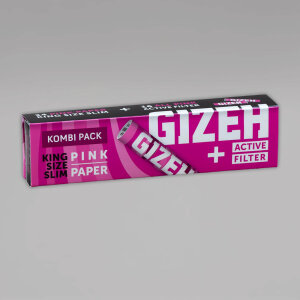 GIZEH Pink King Size Slim Papers inkl. Aktivkohlefilter